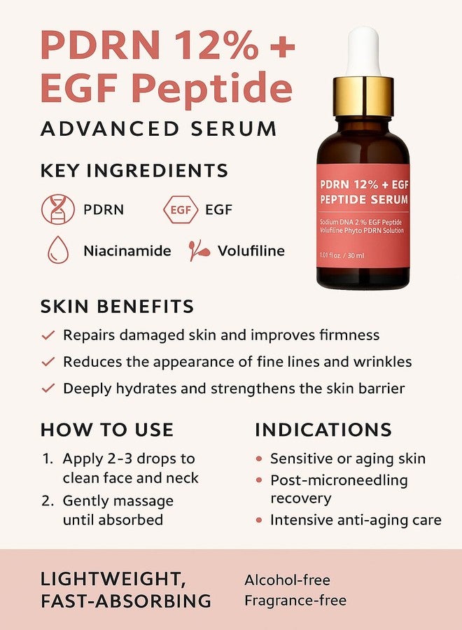 CELDYQUE Salmon DNA PDRN 120,000 ppm EGF Peptide Microneedling Serum w/Volufiline, Phyto PDRN 12%, Growth Factor - Anti-Aging Face Serum with Niacinamide, Hyaluronic Acid 1 Fl Oz Korean Skincare - Image 4